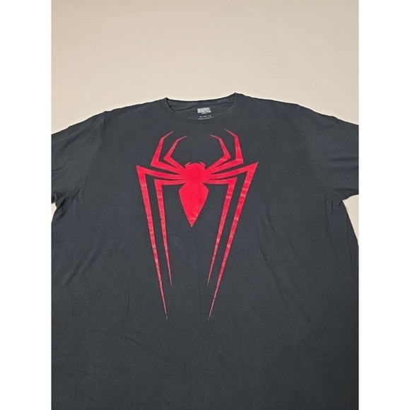Marvel Spider-Man Graphic T-Shirt Mens XL Black Red Spider Logo Cotton Tee - Picture 5 of 5